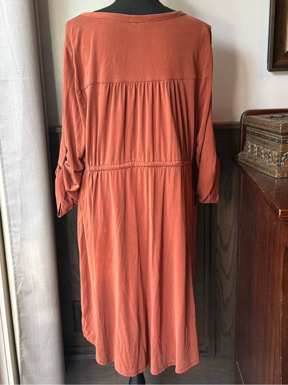 Torrid Rust Zip-Front Drawstring Dress size 2 EUC - Picture 5 of 8